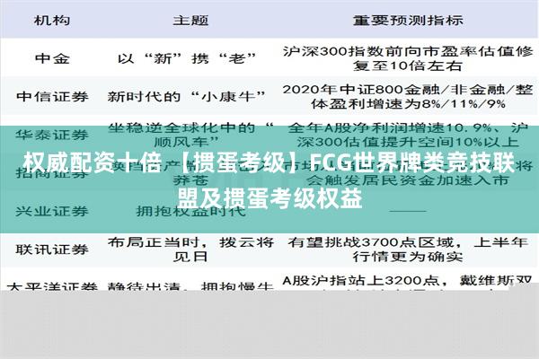 权威配资十倍 【掼蛋考级】FCG世界牌类竞技联盟及掼蛋考级权益