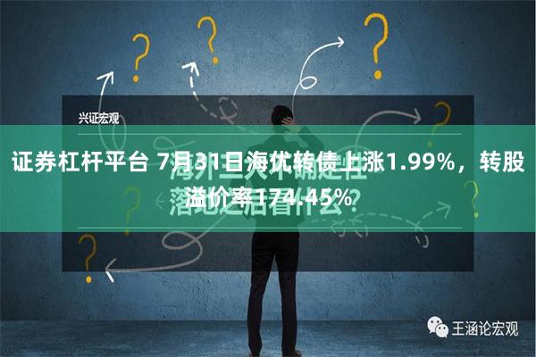 证券杠杆平台 7月31日海优转债上涨1.99%，转股溢价率174.45%