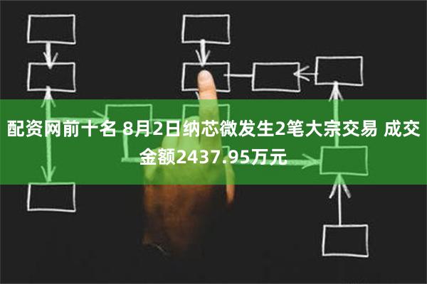 配资网前十名 8月2日纳芯微发生2笔大宗交易 成交金额2437.95万元