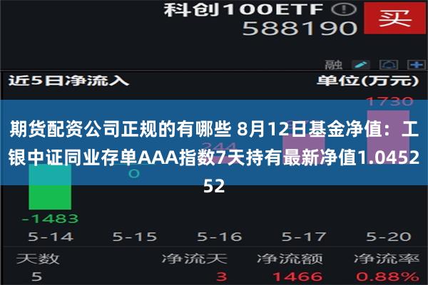 期货配资公司正规的有哪些 8月12日基金净值：工银中证同业存单AAA指数7天持有最新净值1.0452